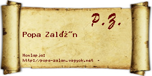 Popa Zalán névjegykártya