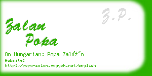 zalan popa business card